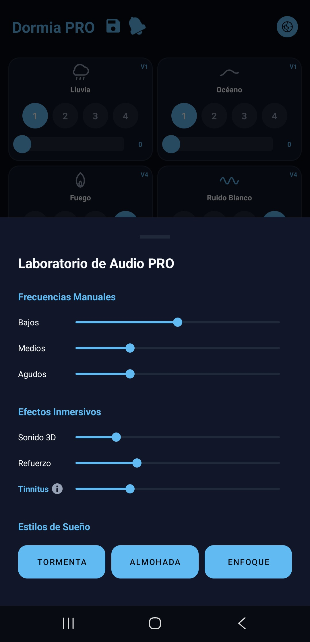 Ecualizador y Control PRO Dormia